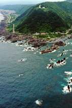 海側から見た室戸岬の風景 海側から見た室戸岬の風景